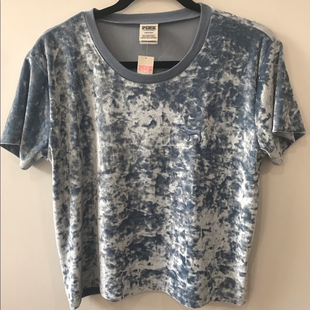 Victoria’s Secret PINK blue velvet crop top